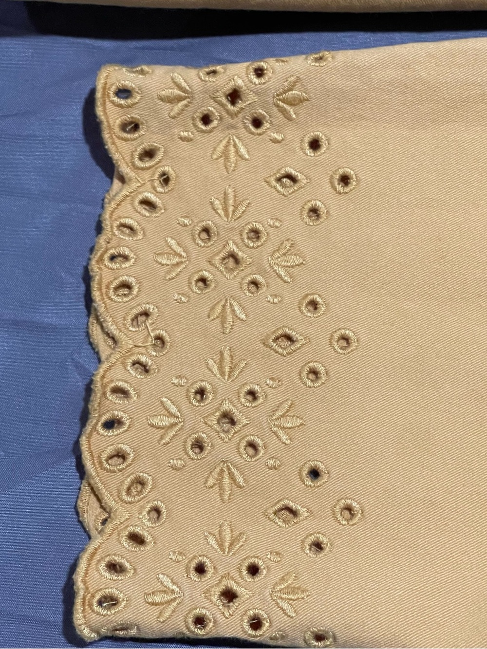 LOFT Yellow Cropped Pants with Scalloped Eyelet Hem - Picture 2 of 10